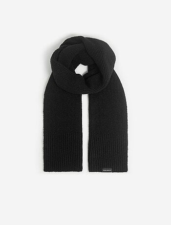 Sjaal van geribde stof in effen kleur