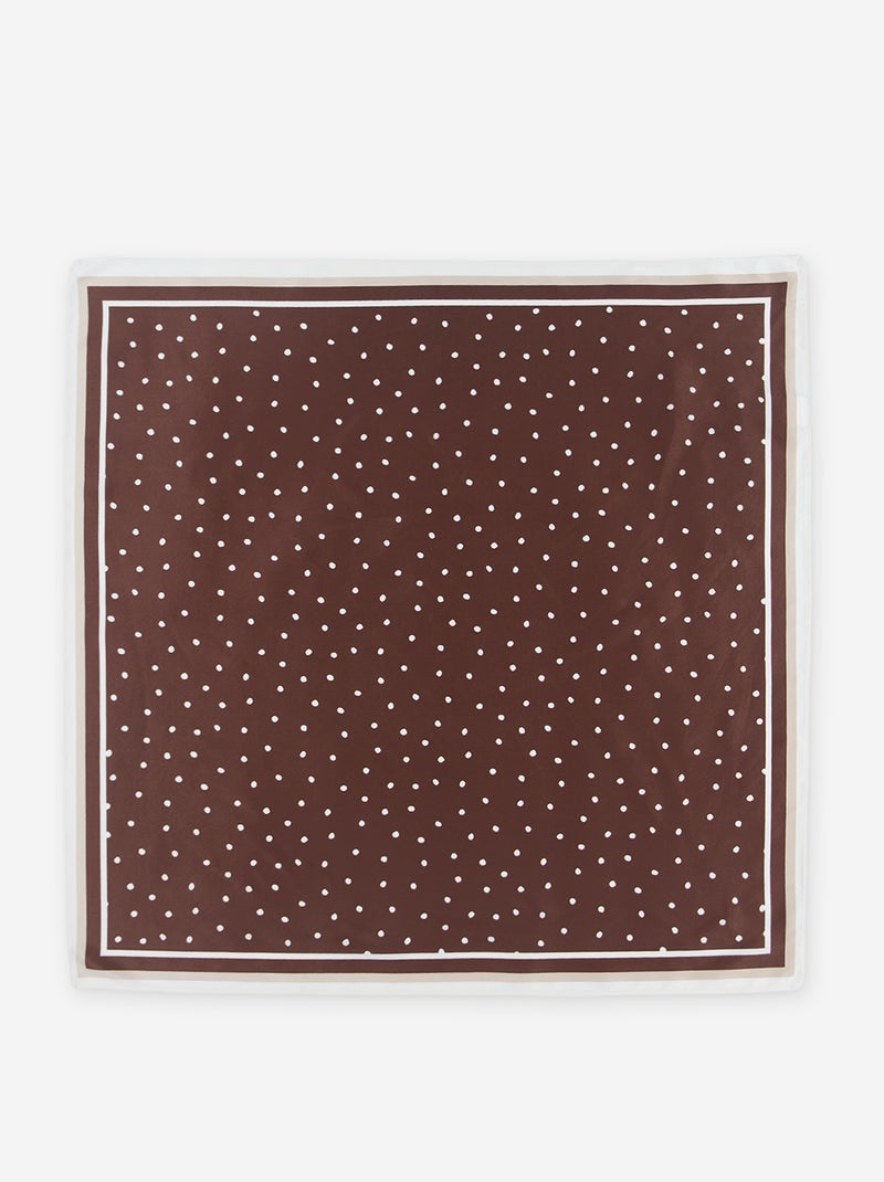 Sjaaltje van fantasie satijn (65x65 cm) Bruin - Kiabi