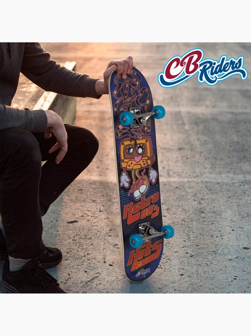 Skateboard en bois retro 80's avec axe en aluminium 79x20 cm cb riders - Kiabi