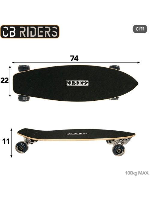 Skateboard enfant 4 roues noir 74 cm cb riders - Kiabi Skateboard enfant 4 roues noir 74 cm cb riders - Kiabi