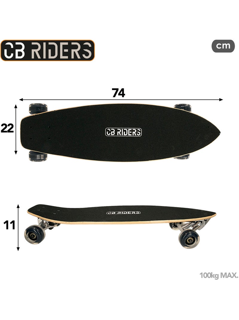 Skateboard enfant 4 roues noir 74 cm cb riders N/A - Kiabi