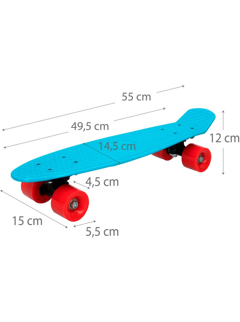 Skateboard met pvc-wielen 55 cm - blauw N.v.t. - Kiabi