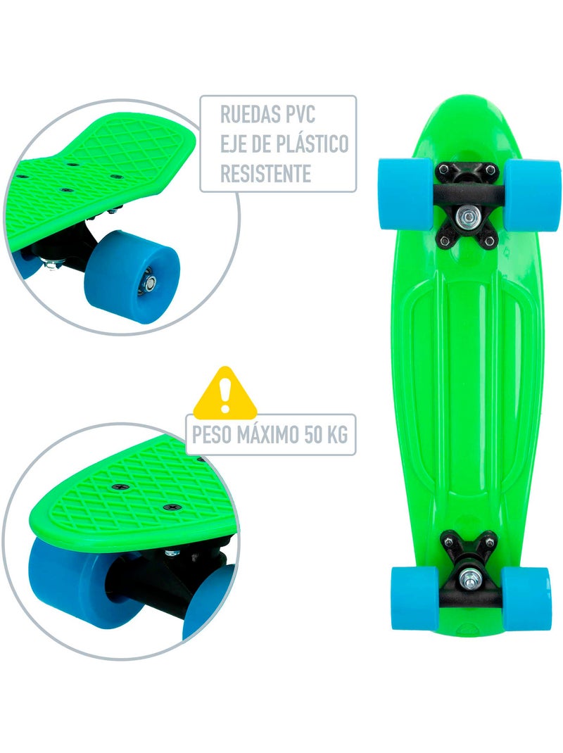 Skateboard met pvc-wielen 55 cm - groen N.v.t. - Kiabi