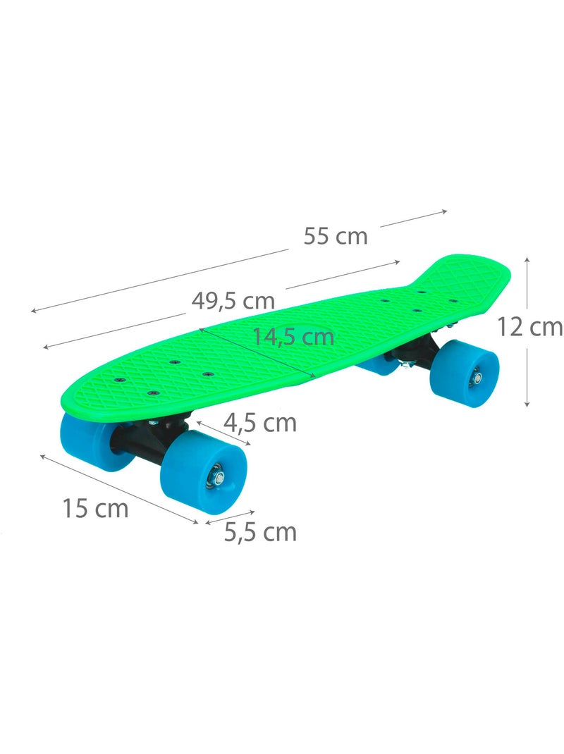 Skateboard met pvc-wielen 55 cm - groen N.v.t. - Kiabi