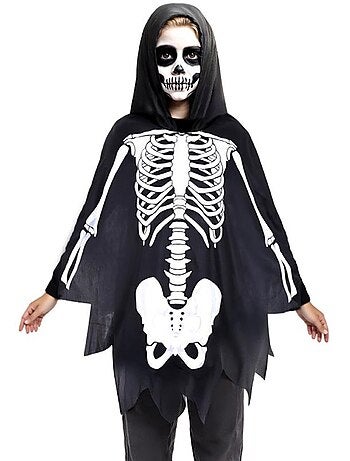 Skeletkostuum of poncho