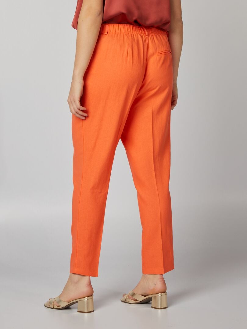 Skinny Broek Bevat Linnen Oranje Kiabi 20 00