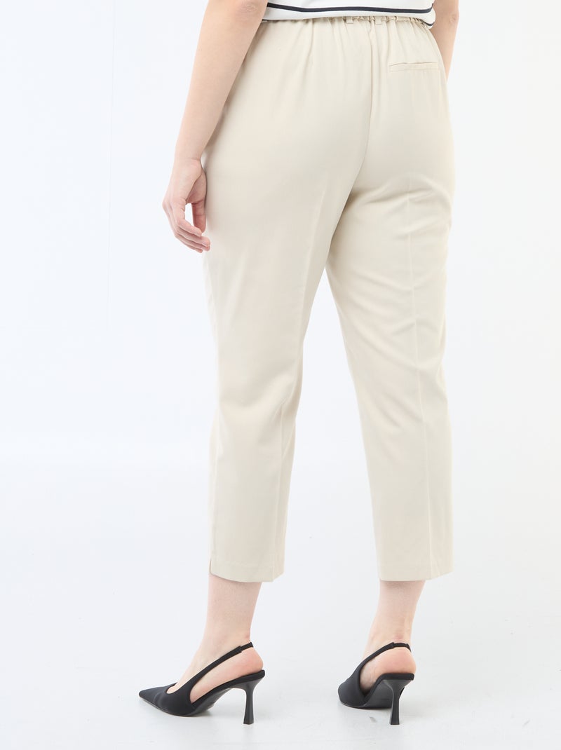 Skinny broek haak- en ritssluiting Biege - Kiabi