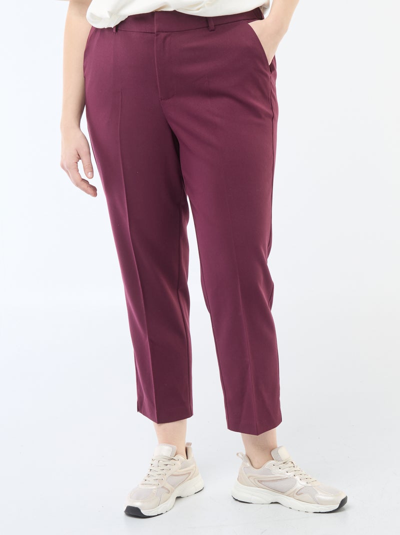 Skinny broek haak- en ritssluiting Rood - Kiabi