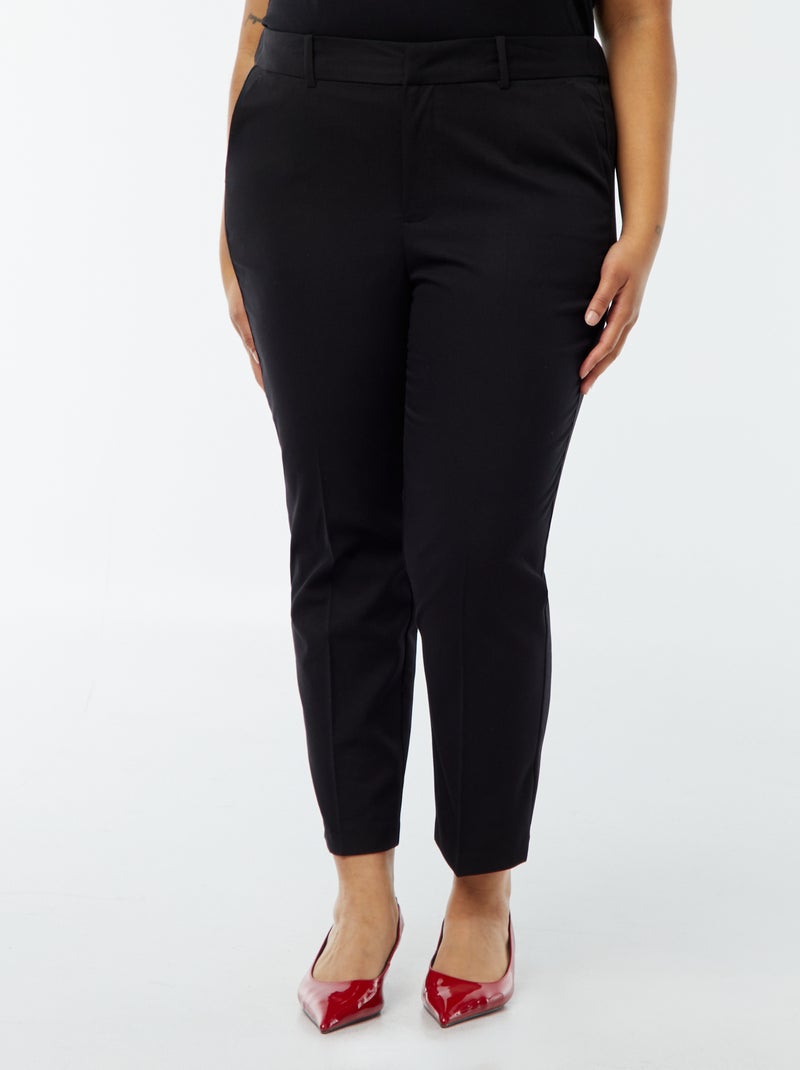 Skinny broek haak- en ritssluiting zwart - Kiabi