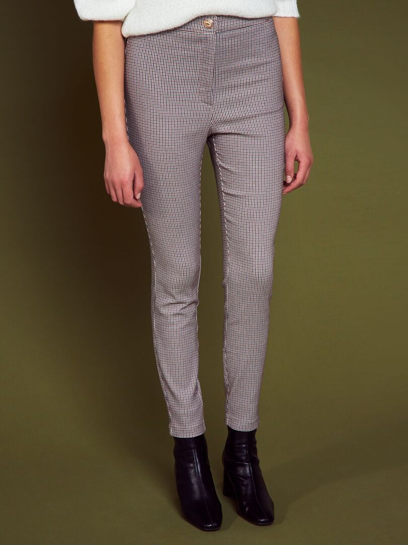 Skinny broek met hoge taille BIEGE - Kiabi
