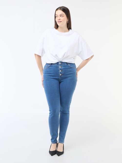 Skinny broek met zeer hoge taille - L32 - Kiabi