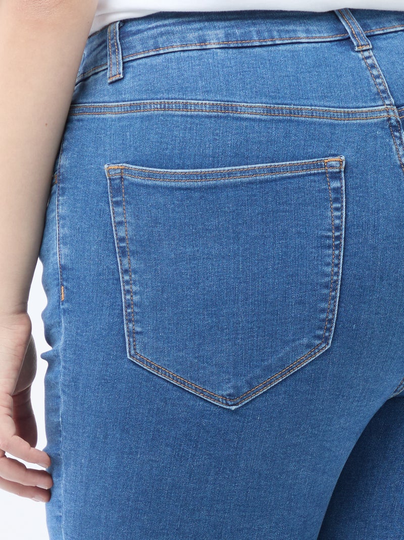 Skinny broek met zeer hoge taille - L32 Blauw - Kiabi