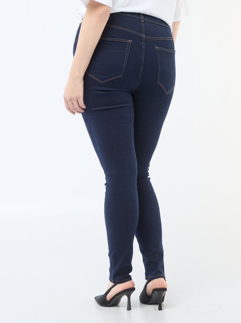Skinny broek met zeer hoge taille - L32 Blauw - Kiabi