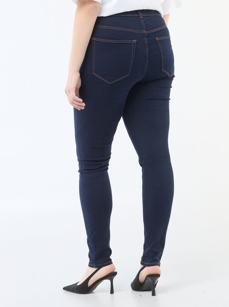 Skinny broek met zeer hoge taille - L34 Blauw - Kiabi
