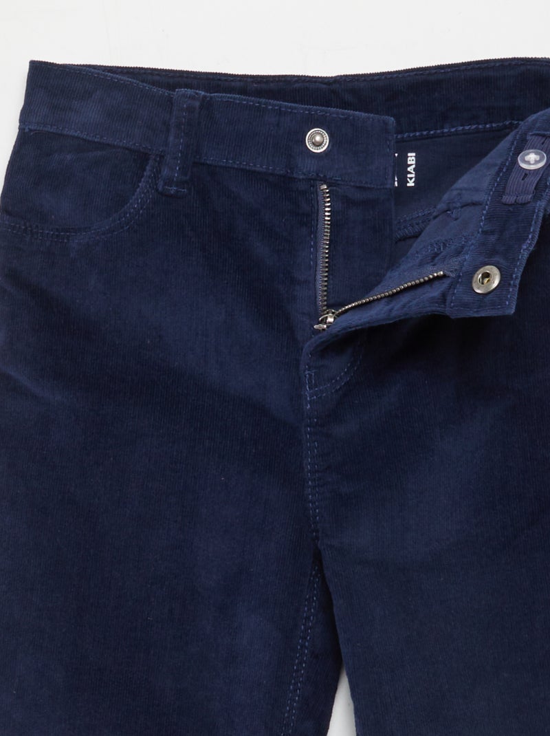 Skinny broek van velours BLAUW - Kiabi