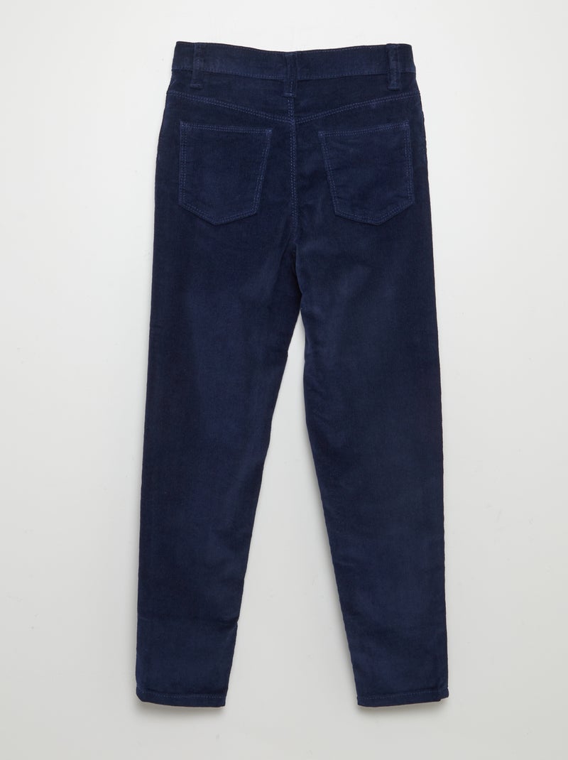 Skinny broek van velours BLAUW - Kiabi