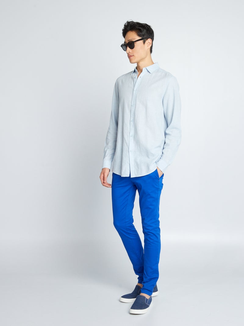 Skinny chino broek - L32 BLAUW - Kiabi