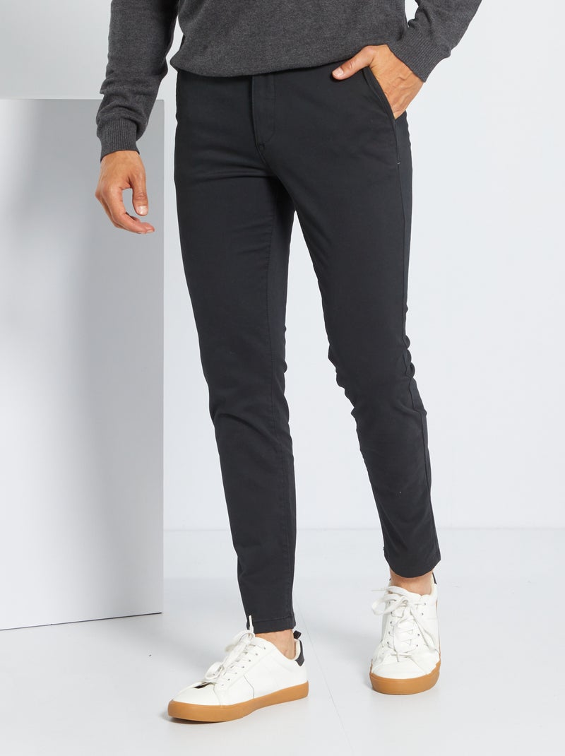 Skinny chino L30 zwart - Kiabi
