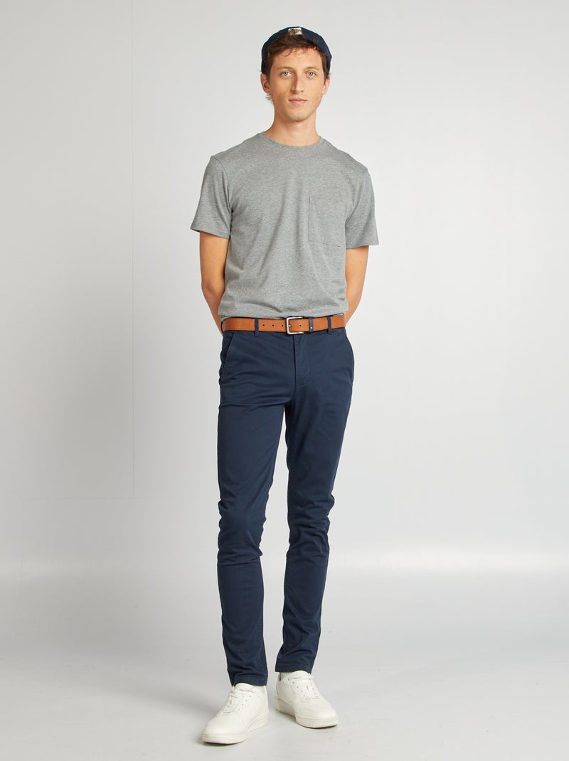 Skinny chino L34 BLAUW - Kiabi