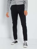 Skinny chino van stretchstof L32 zwart - Kiabi