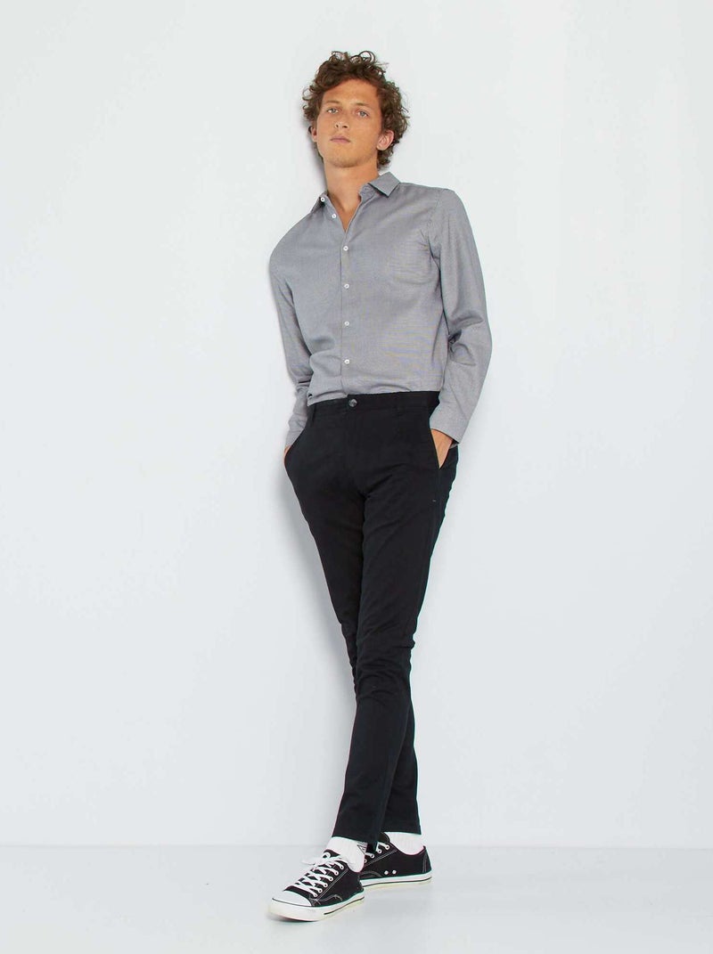 Skinny chino van stretchstof L32 zwart - Kiabi