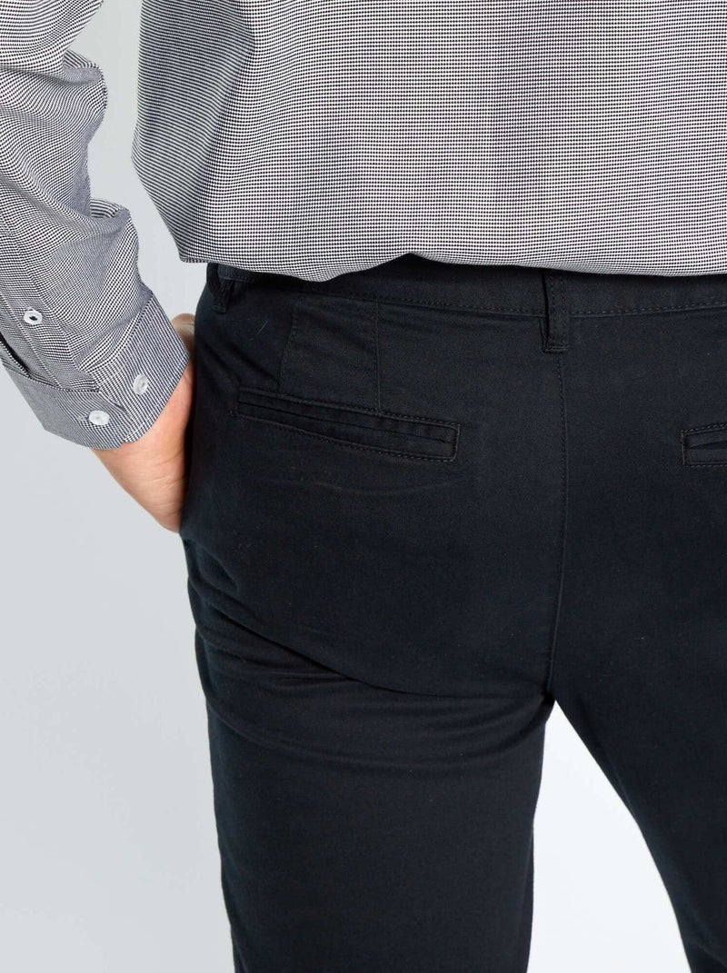 Skinny chino van stretchstof L32 zwart - Kiabi
