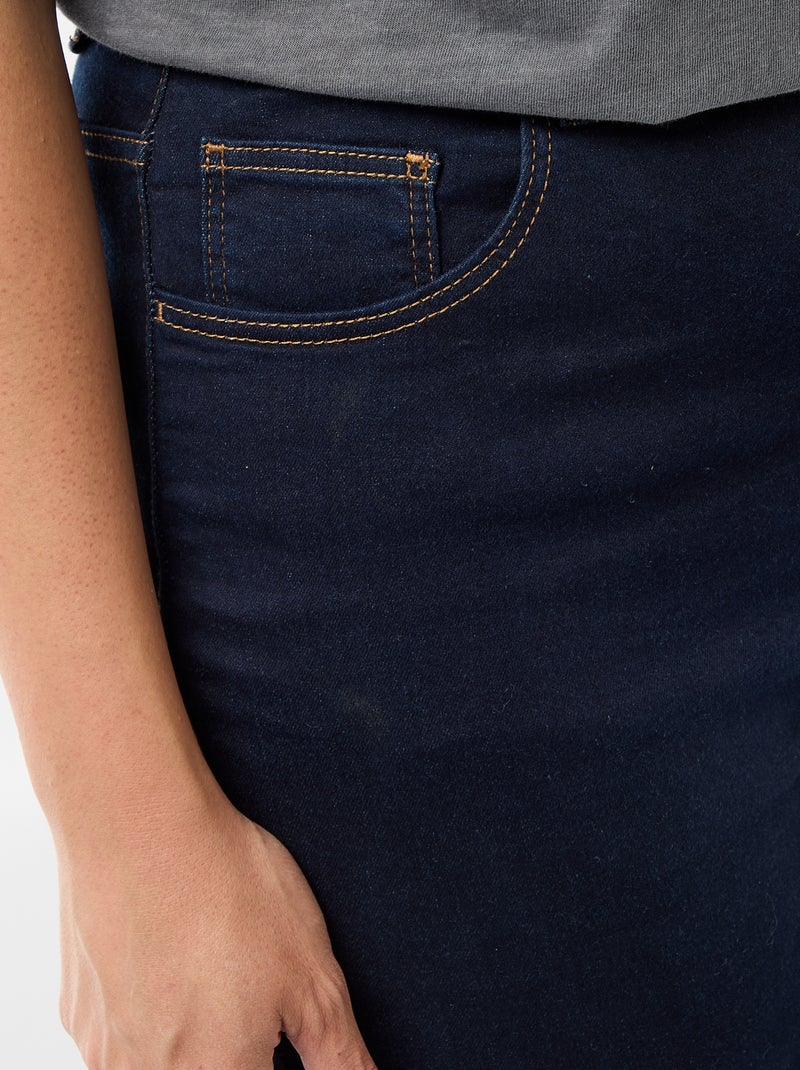 Skinny fit broek met zeer hoge taille - L30 Blauw - Kiabi