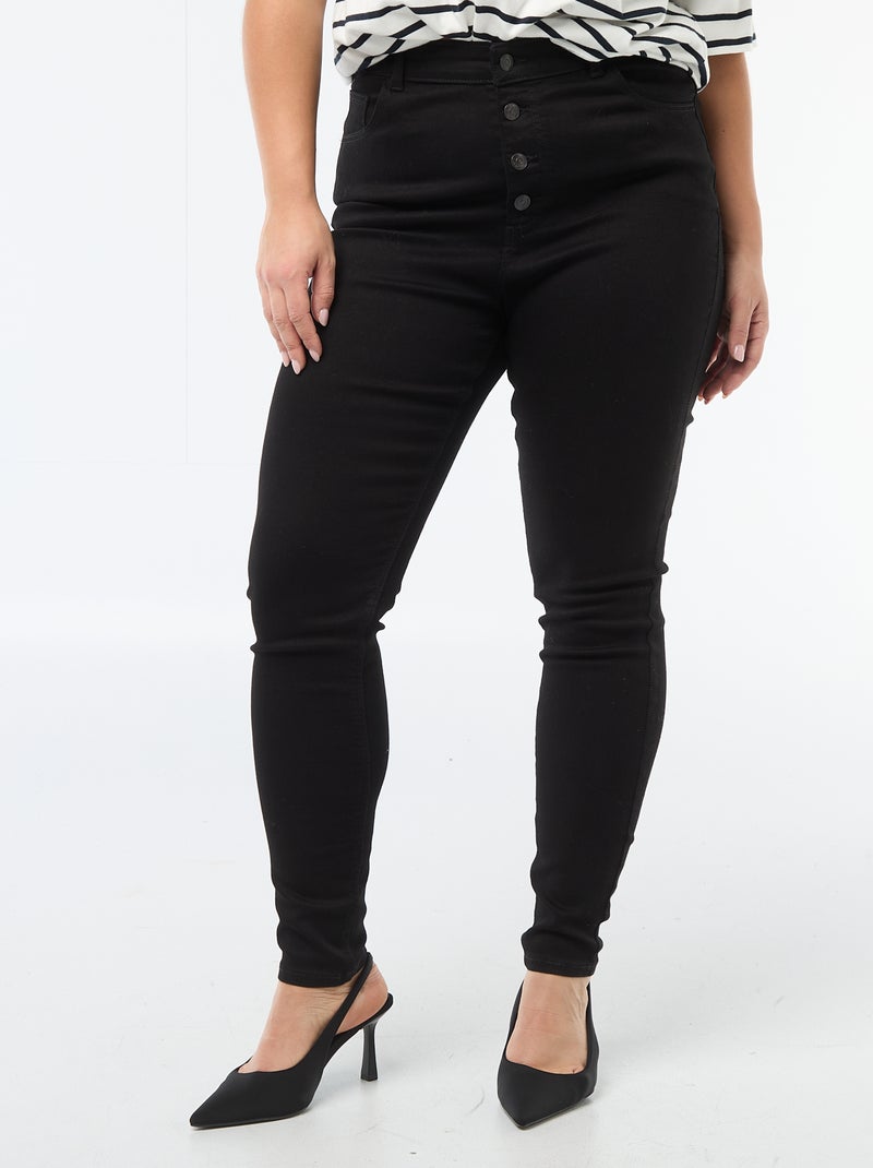 Skinny fit broek met zeer hoge taille - L30 Zwart - Kiabi