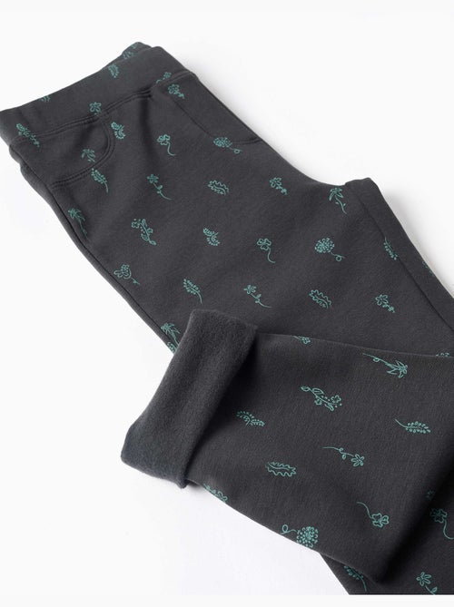 Skinny fit geborstelde jegging met bloemenprint - Kiabi Skinny fit geborstelde jegging met bloemenprint - Kiabi
