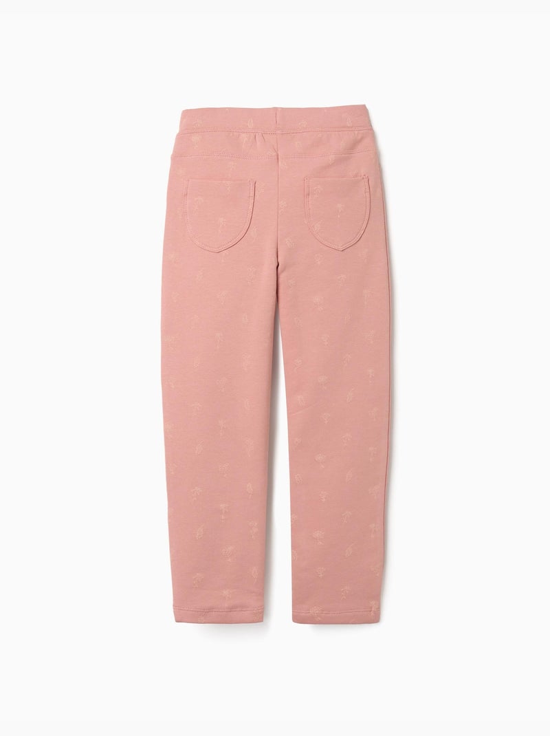 Skinny fit geborstelde jeggings met bloemenprint Roze - Kiabi
