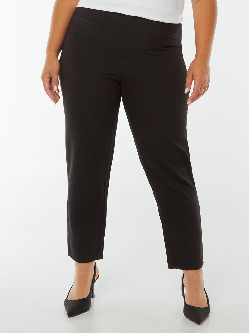 Skinny geklede broek met hoge taille zwart - Kiabi