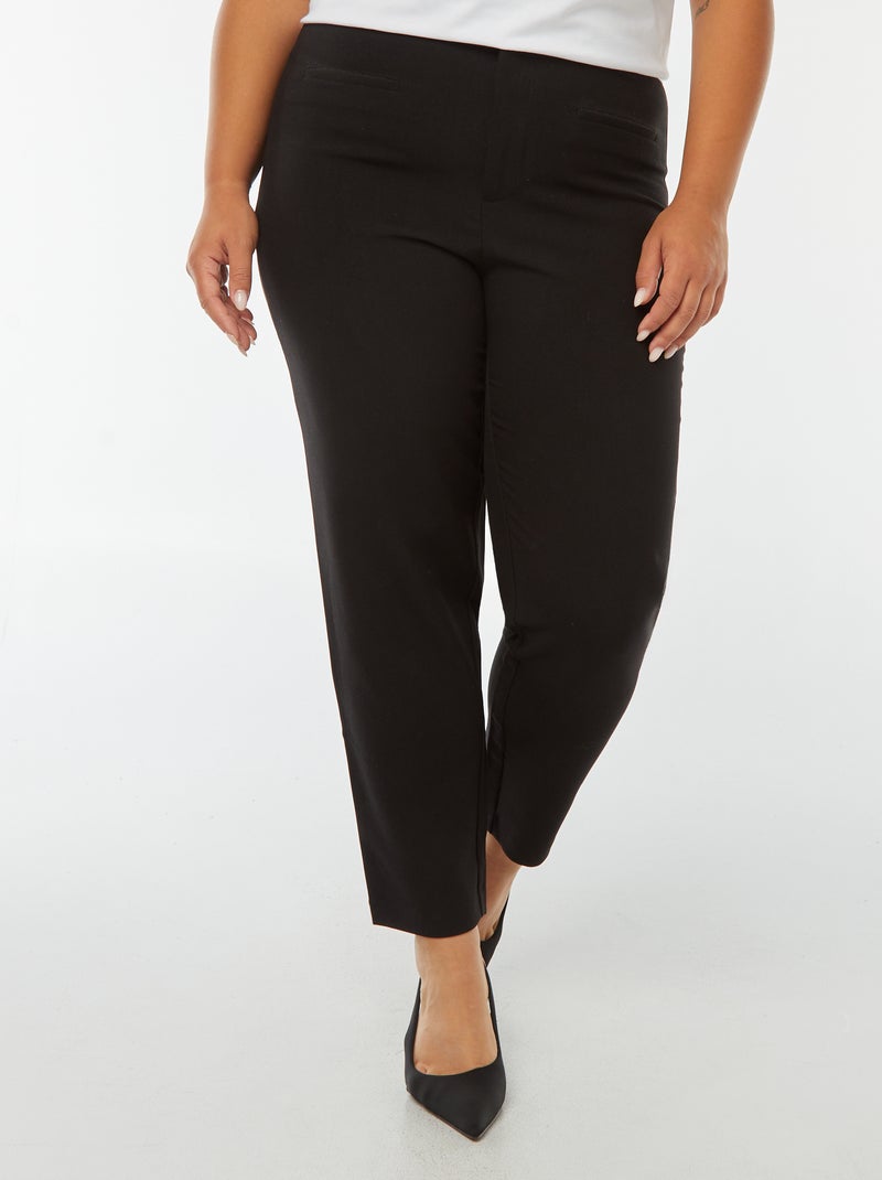 Skinny geklede broek met hoge taille zwart - Kiabi