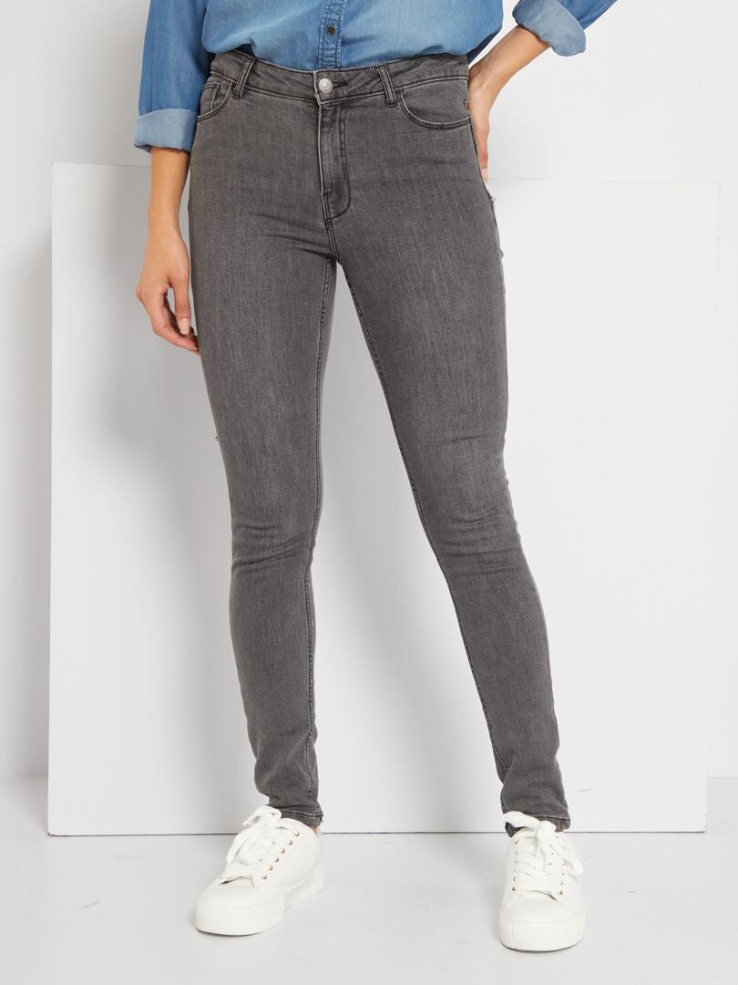 Skinny jeans - lengte US30 GRIJS - Kiabi