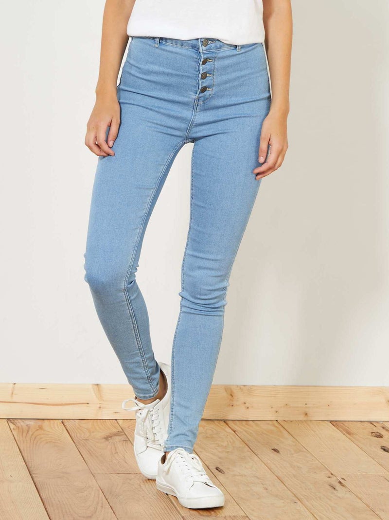 Skinny jeans met corrigerend effect BLAUW - Kiabi