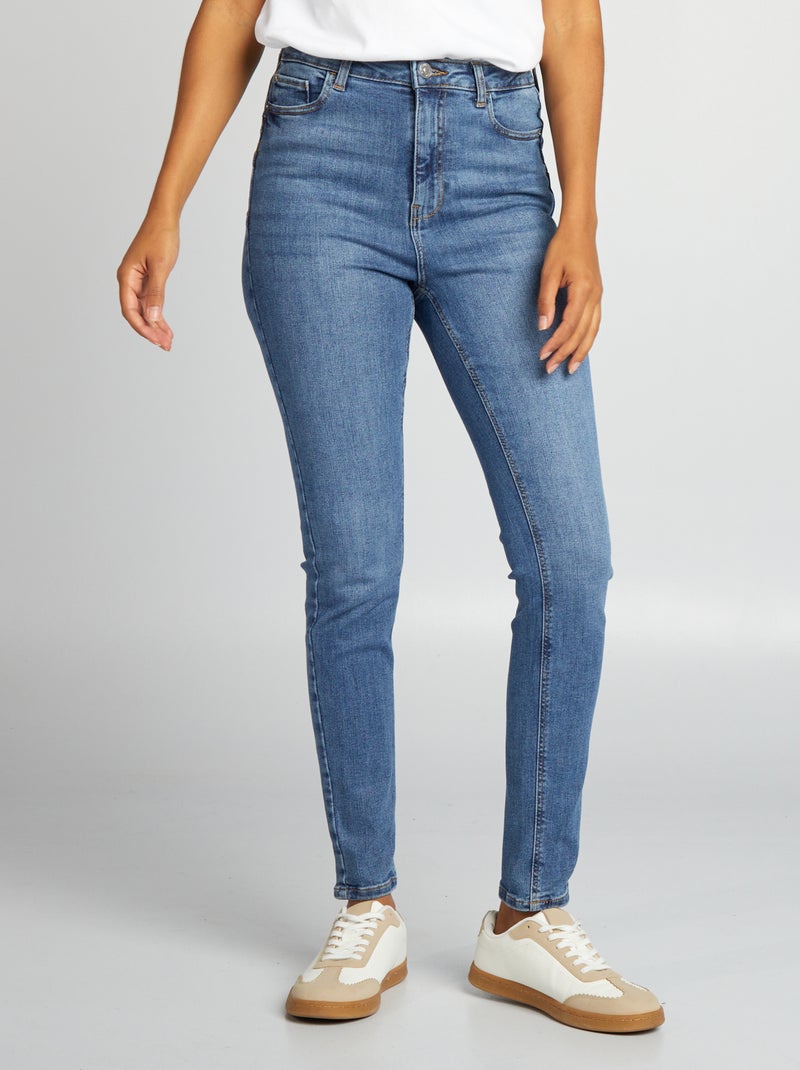 Skinny jeans met hoge taille - L28 BLAUW - Kiabi