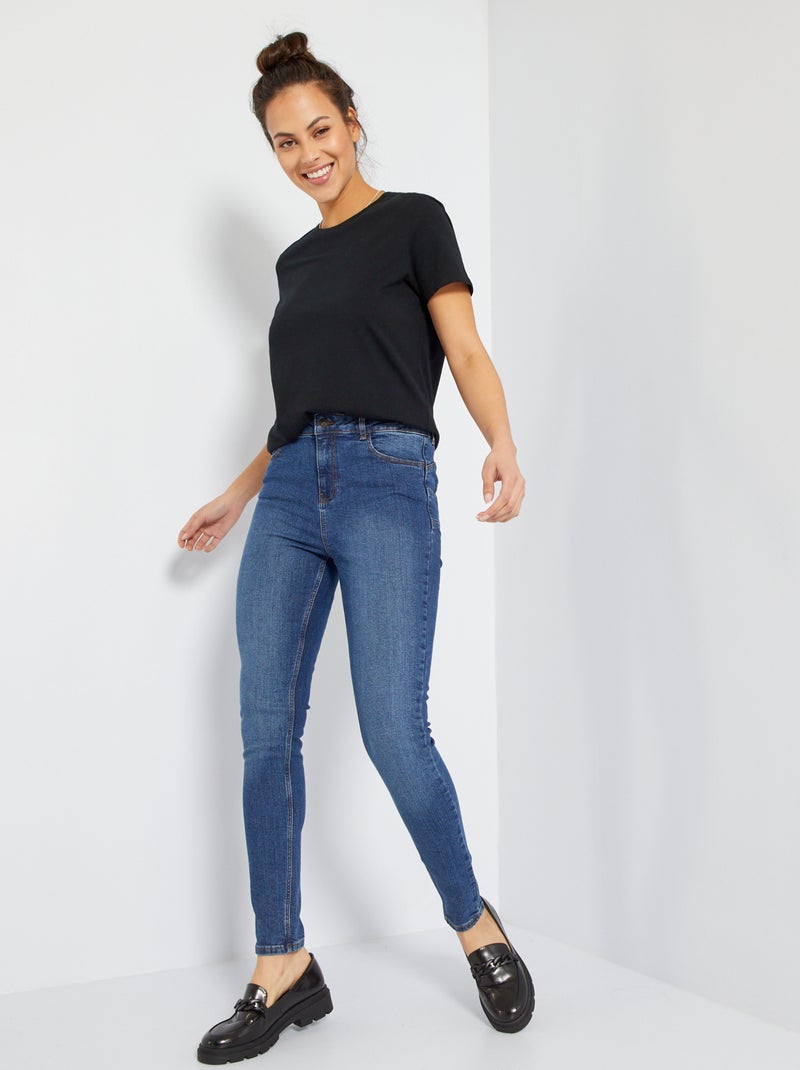 Skinny jeans met hoge taille - L30 BLAUW - Kiabi