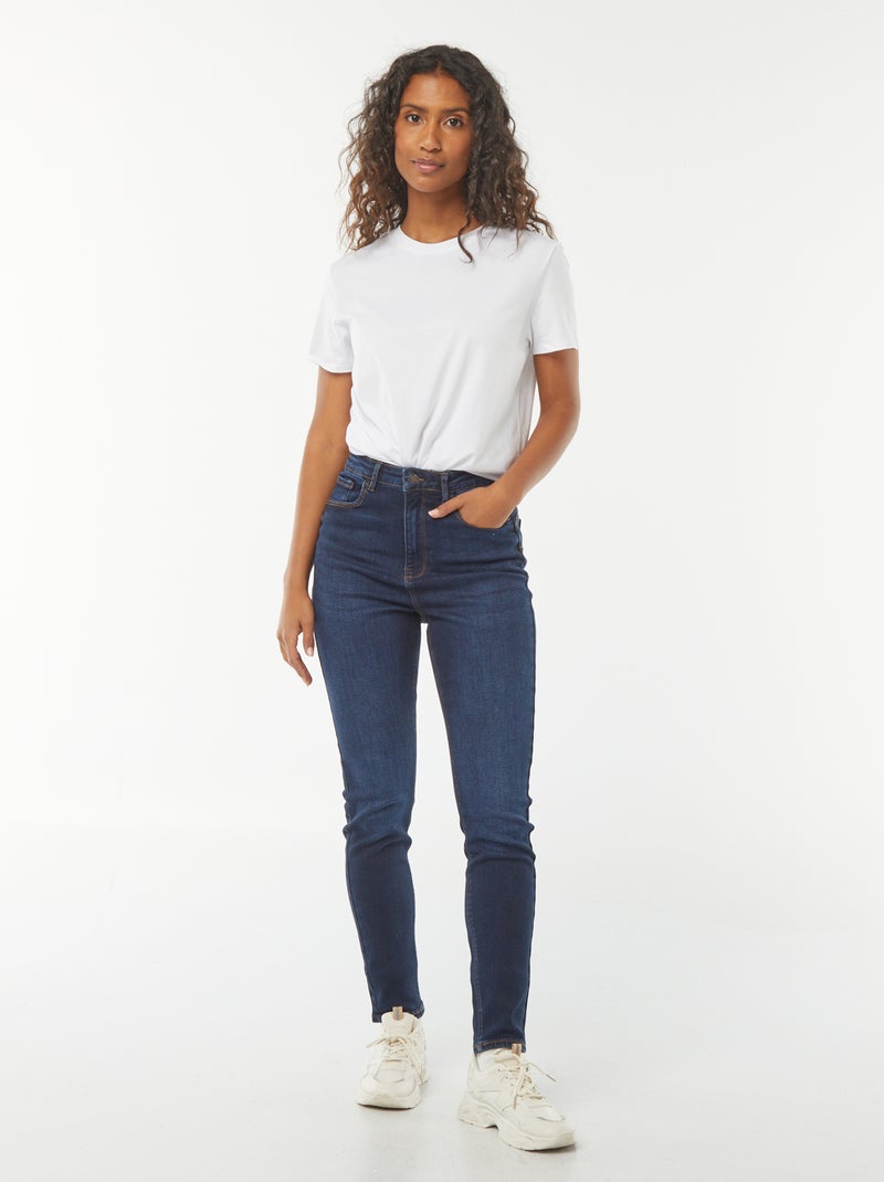 Skinny jeans met hoge taille - L30 Blauw - Kiabi