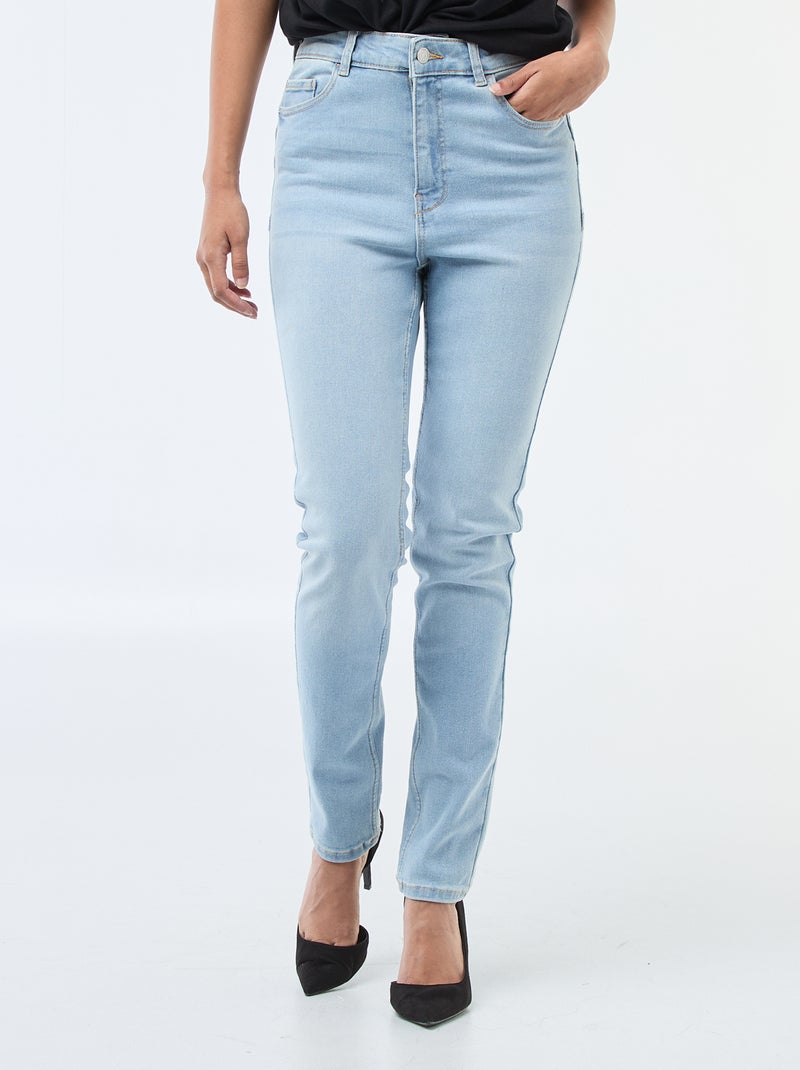 Skinny jeans met hoge taille - L30 Blauw - Kiabi
