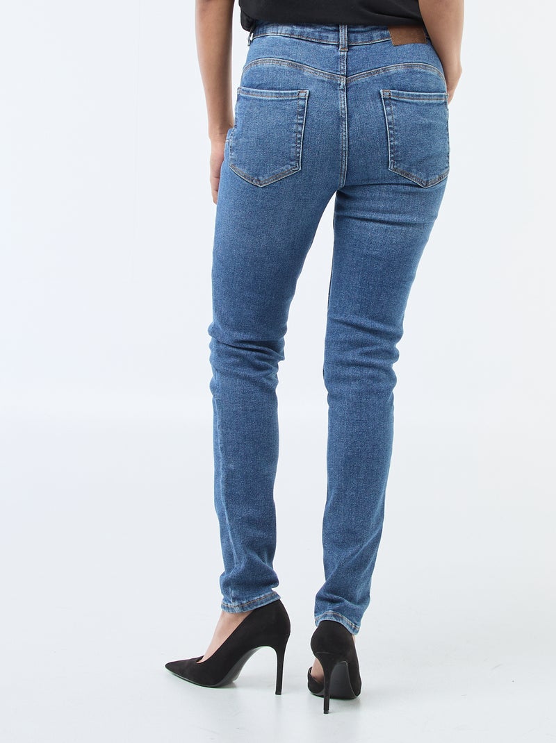Skinny jeans met hoge taille - L30 Blauw - Kiabi