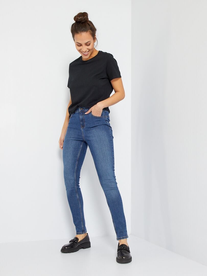 Skinny jeans met hoge taille - L30 BLAUW - Kiabi