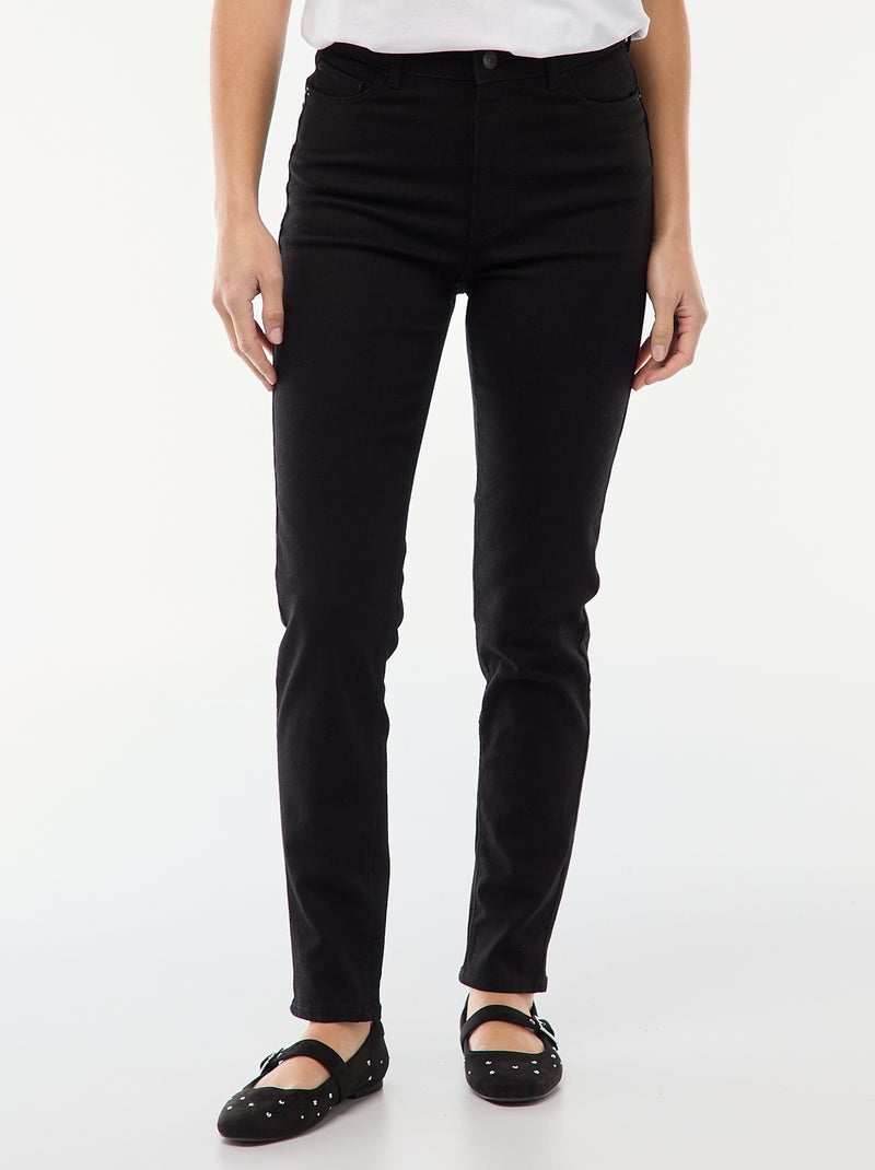 Skinny jeans met hoge taille - L30 Zwart - Kiabi