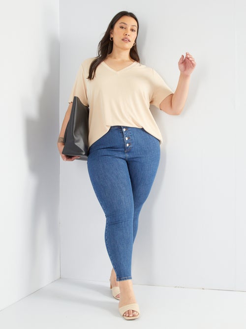 Skinny jeans met hoge taille - L32 - Kiabi