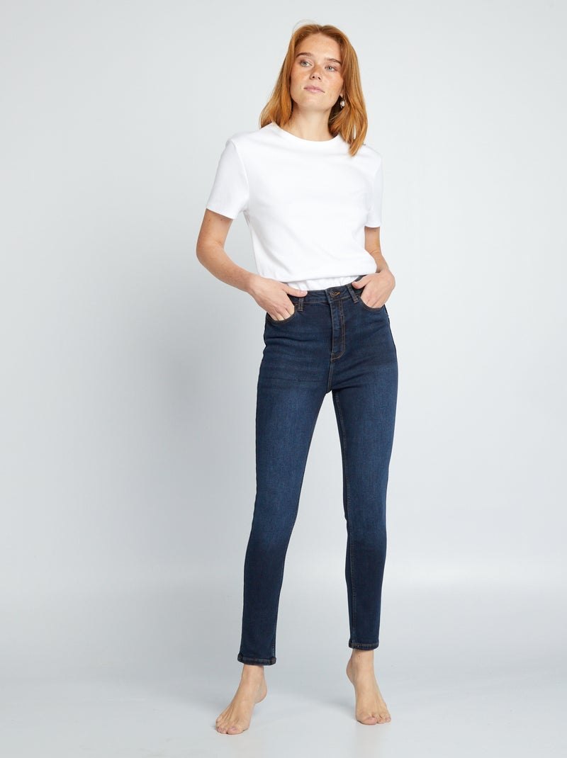 Skinny jeans met hoge taille - L32 BLAUW - Kiabi