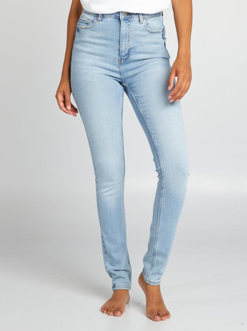 Skinny jeans met hoge taille - L32 BLAUW - Kiabi
