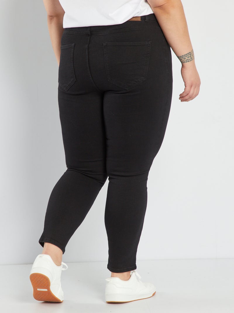 Skinny jeans met hoge taille - L32 ZWART - Kiabi