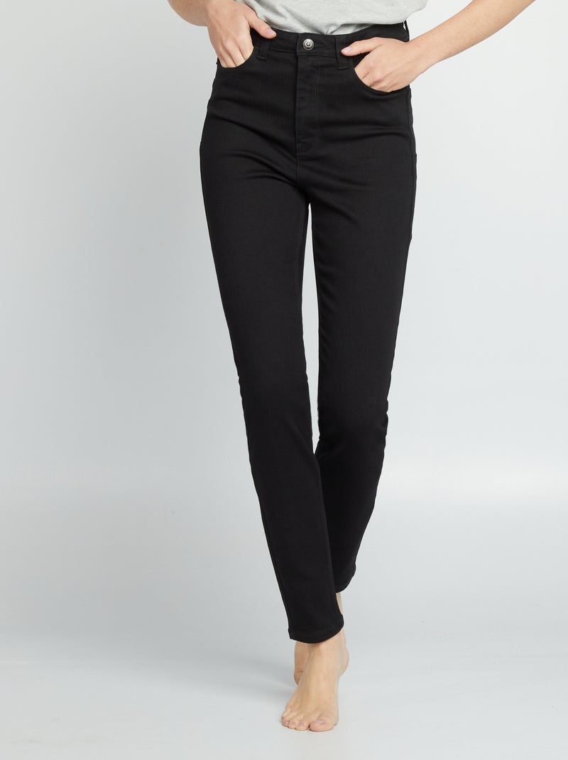Skinny jeans met hoge taille - L32 ZWART - Kiabi