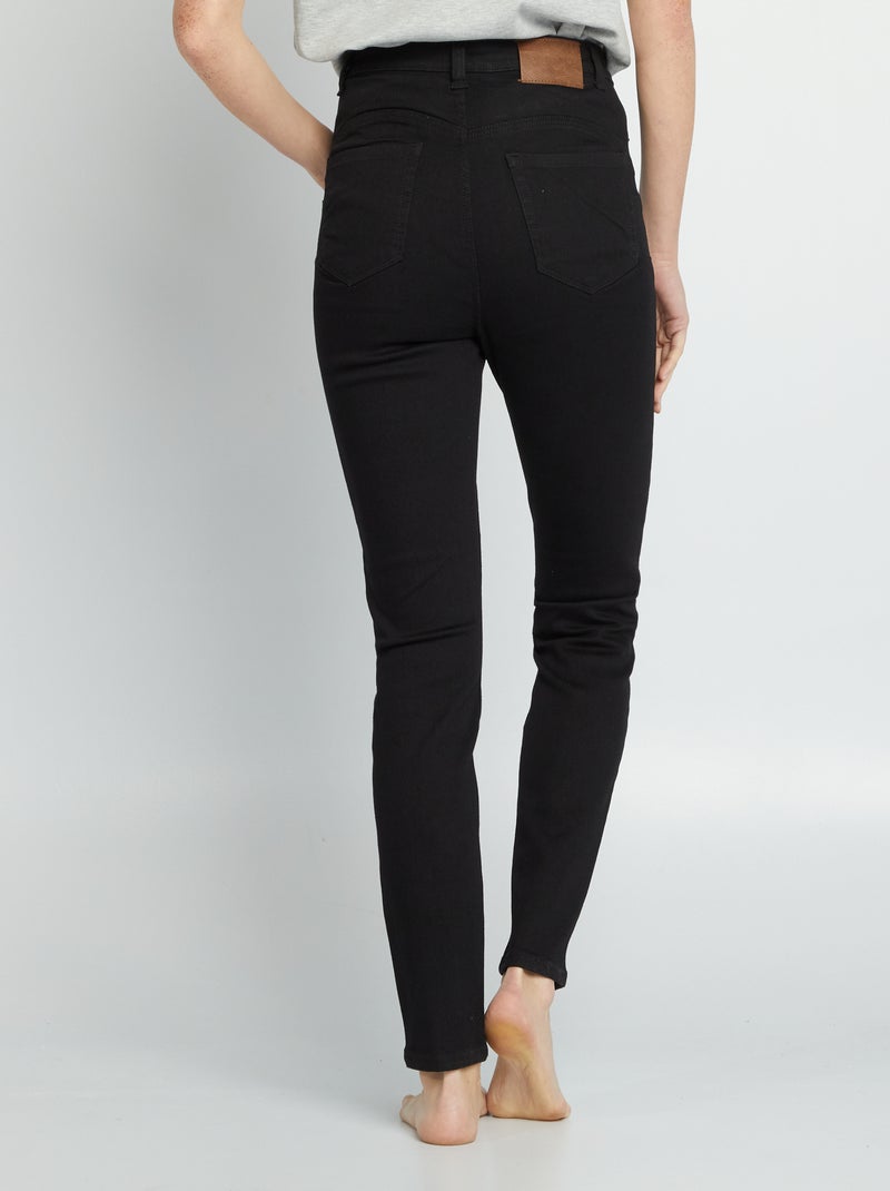 Skinny jeans met hoge taille - L32 ZWART - Kiabi