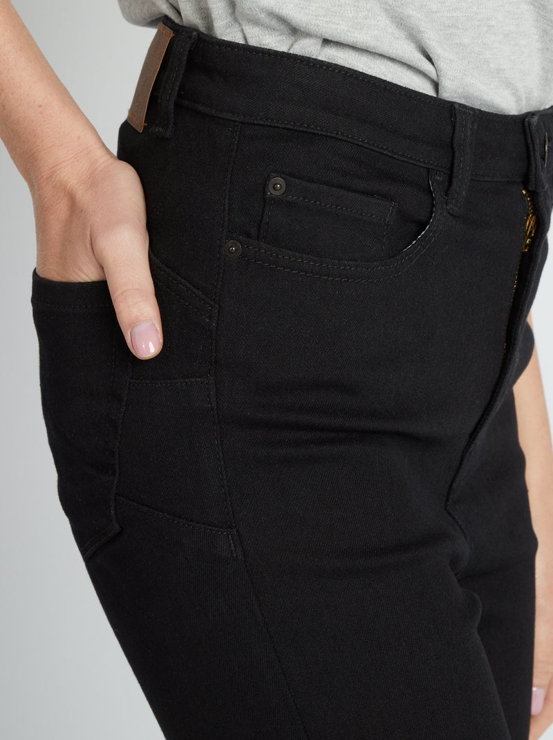 Skinny jeans met hoge taille - L32 ZWART - Kiabi
