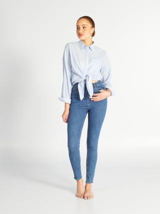 Skinny jeans met hoge taille