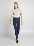 Skinny jeans met hoge taille BLAUW - Kiabi